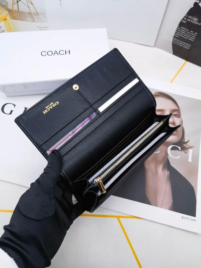 Coach Pebbled Leather Long Wallet - Image 9