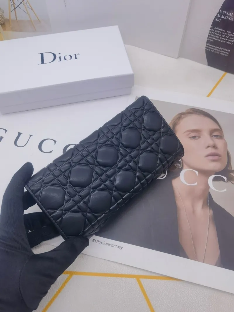 Dior 8602 Quilted Leather Long Wallet - Image 8