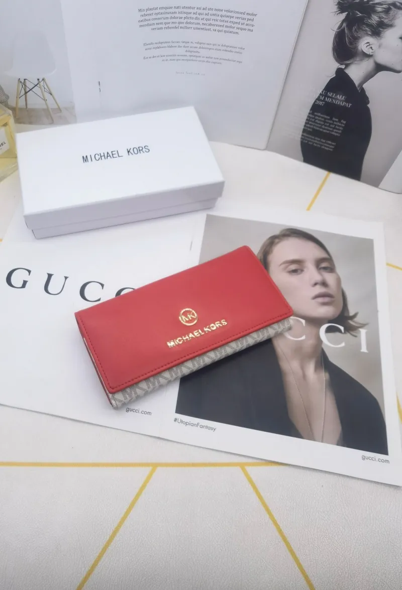 Alternative view of Michael Kors Women's Long Leather Wallet Red