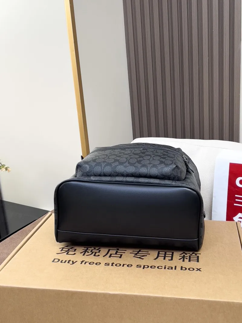 Coach Men's Black Monogram Backpack - Image 3