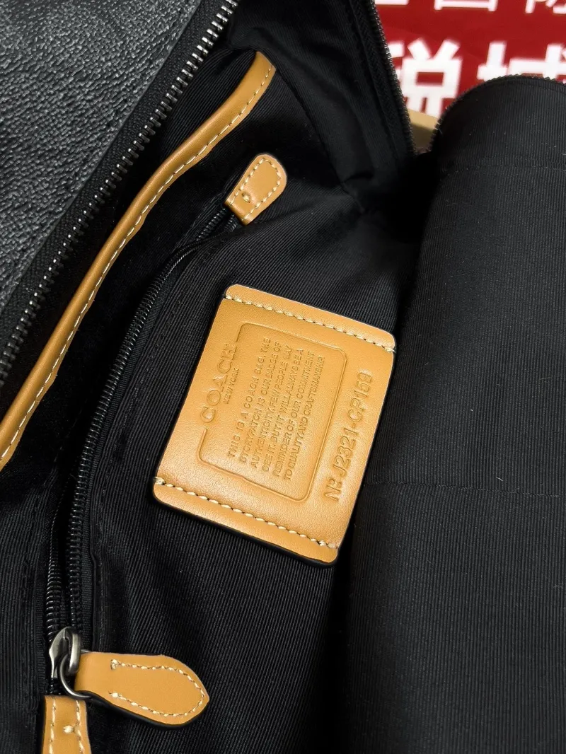 Coach Men's Black Monogram Backpack - Image 6