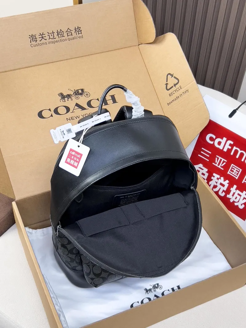 Coach Signature Black Blue Stripe Backpack - Image 5