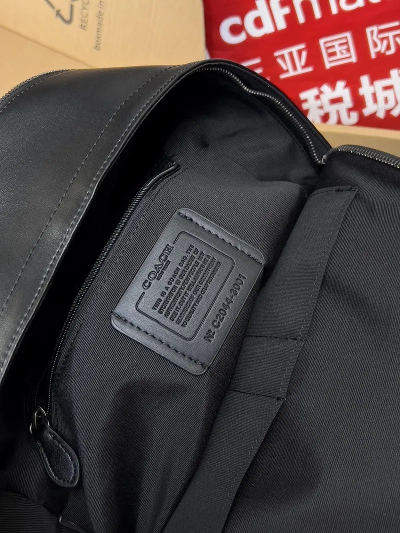 Coach Signature Black Blue Stripe Backpack - Image 6