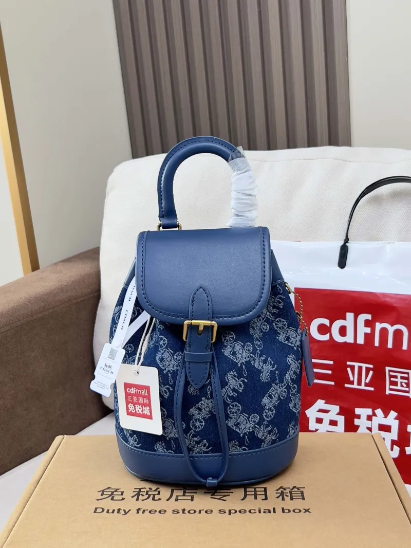 Coach Blue Denim Mini Backpack - Image 4