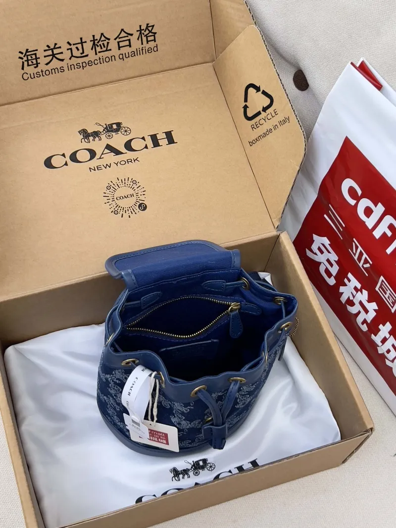 Coach Blue Denim Mini Backpack - Image 5
