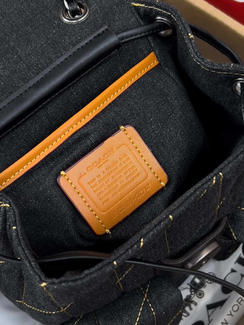 Coach Dark Denim Quilted Backpack - Image 6
