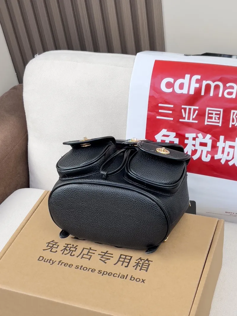 Coach Black Mini Leather Backpack - Image 3