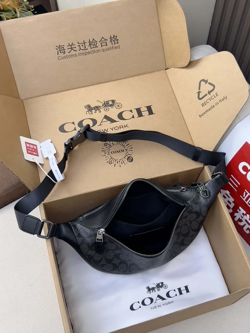 Coach Black Signature Waist Pack - Image 5