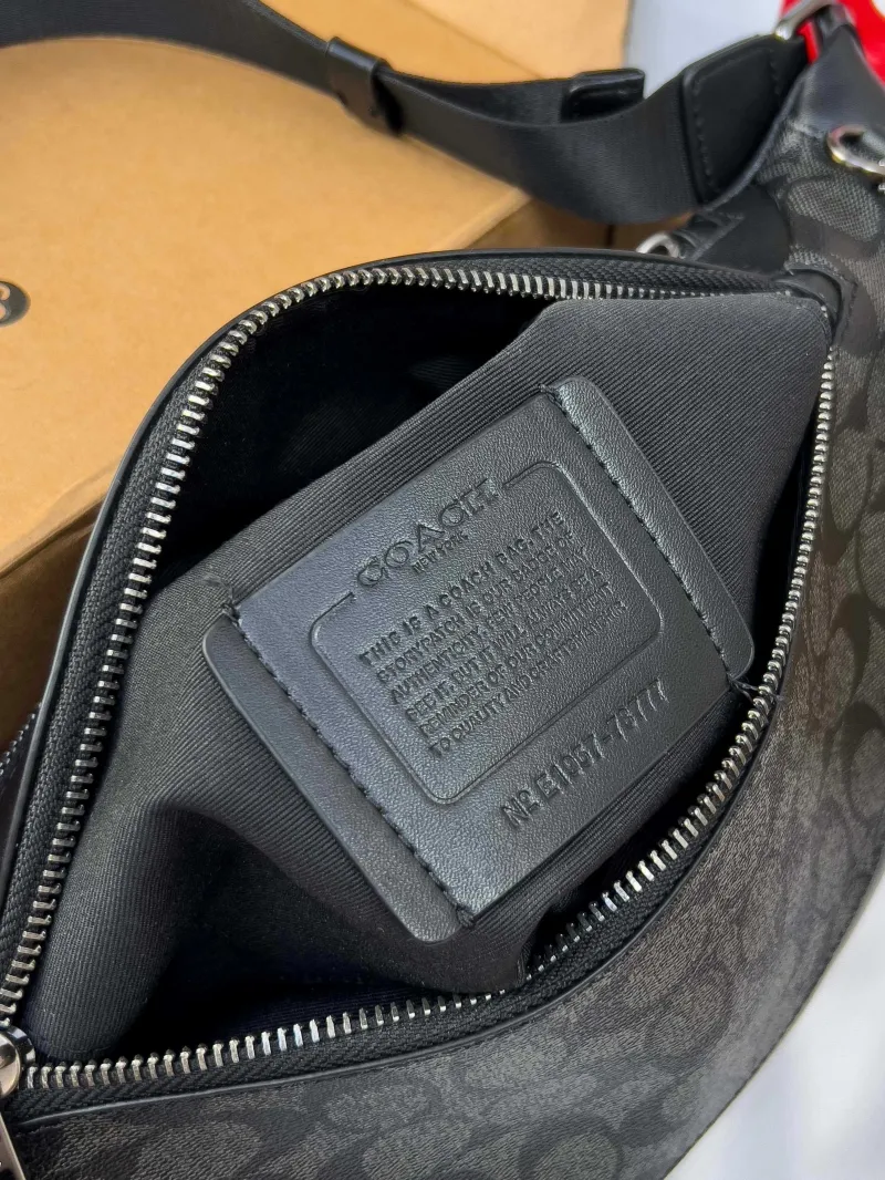 Coach Black Signature Waist Pack - Image 6
