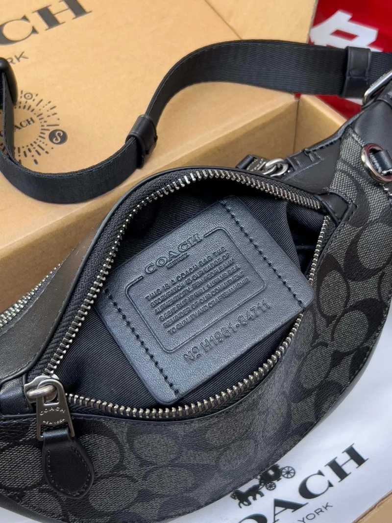 Coach Black Signature Waist Bag - Image 6