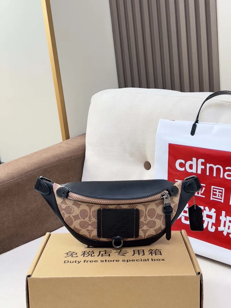 Coach Signature Canvas Waist Chest Pack Black - Image 3