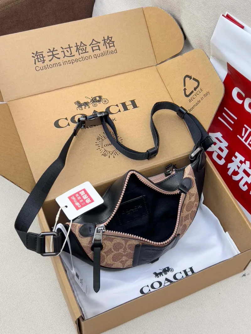 Coach Signature Canvas Waist Chest Pack Black - Image 4